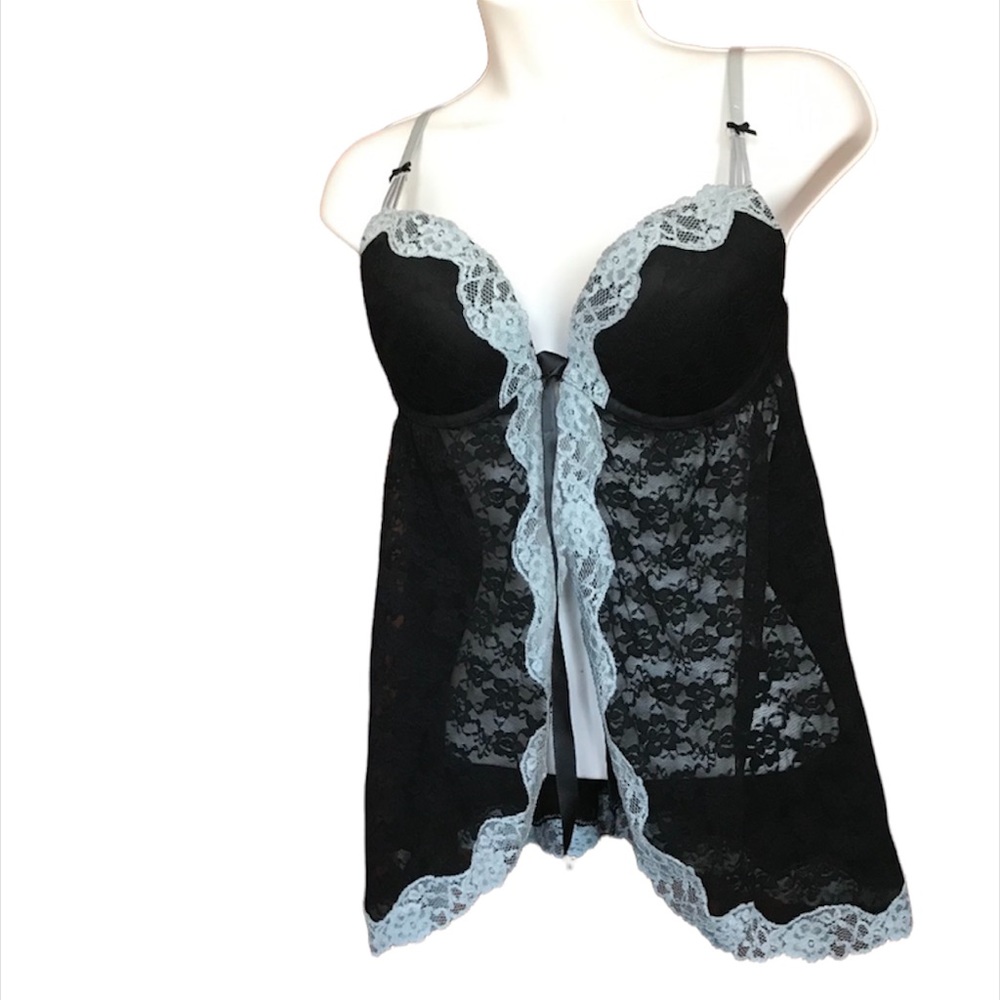 LS BLK/BLU Nightgown, M  *P1078
